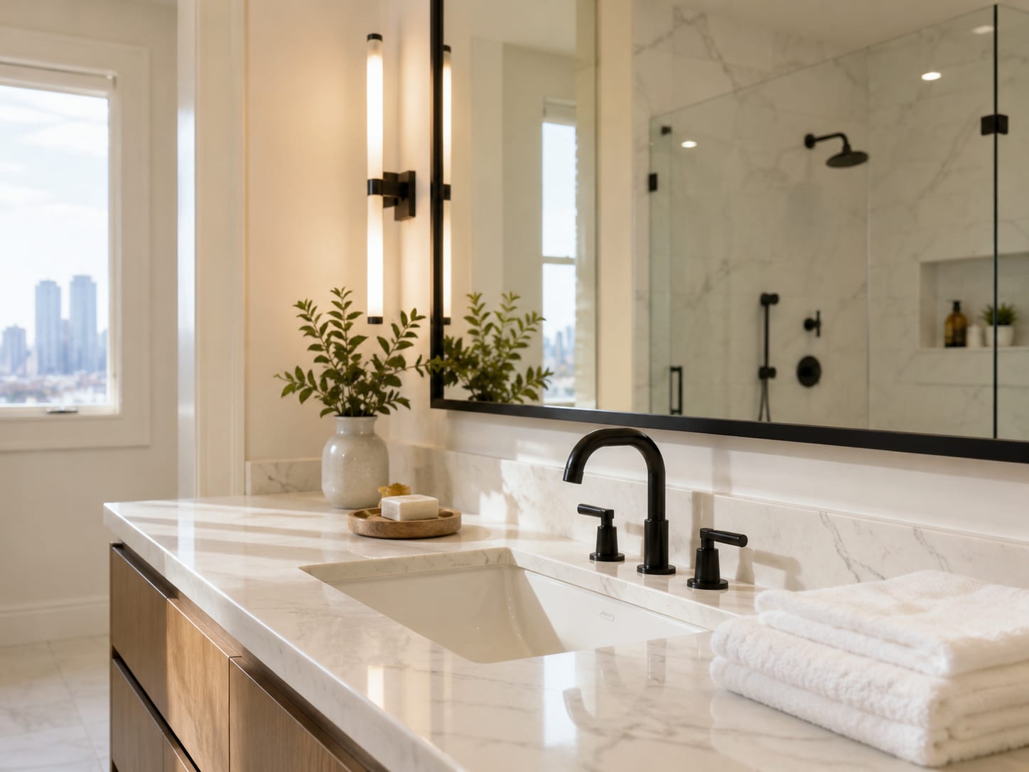 An Obsidian & Linen team member detailing a Toronto residence